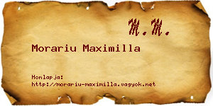 Morariu Maximilla névjegykártya